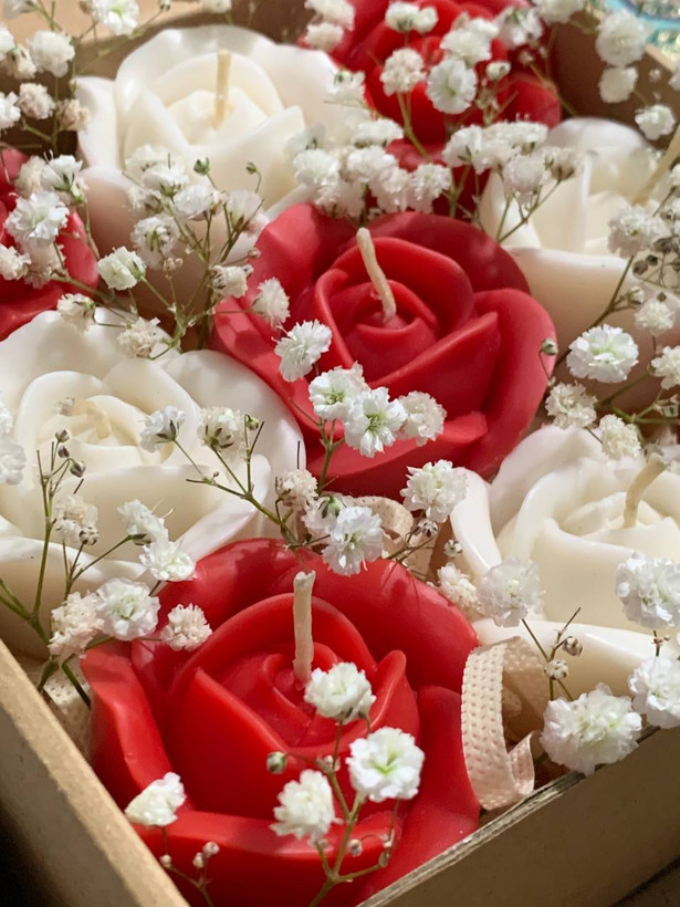 شمع دستساز گل رز کد ۰۴۵