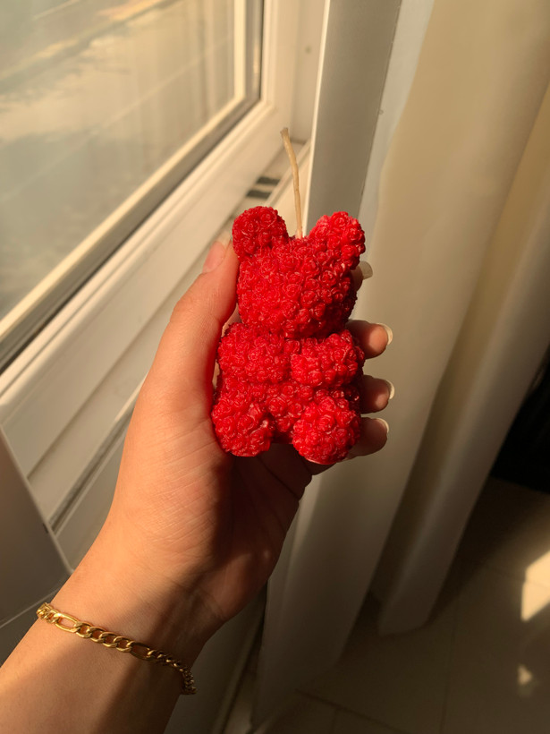 شمع دستساز خرس گلی