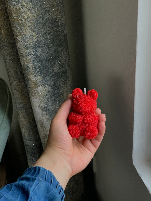 شمع دستساز خرس گلی